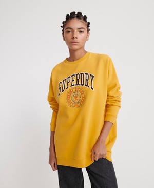 Superdry Varsity Crew Női Pulóver Narancssárga | ZBJQV3217